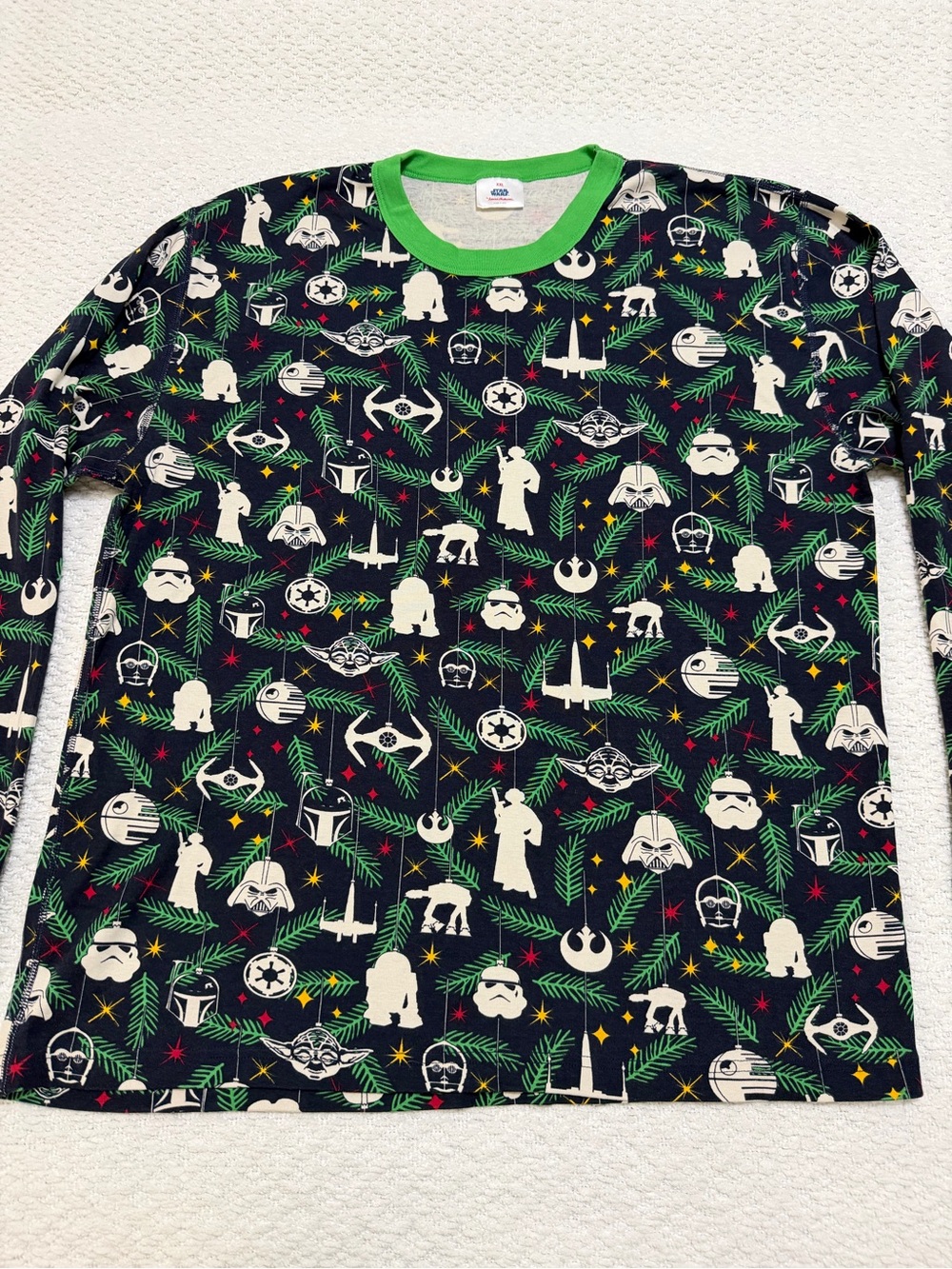 Star Wars x Hanna Andersson Christmas Ornaments Pajama Shirt Men’s Size 2XL
